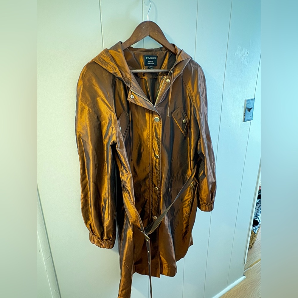St. John Exclusively For Nordstrom Orange/Bronze Metallic Jacket Size 10